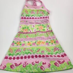 Lilly Pulitzer Girls Halter Dress Size 12‎ Floral Tropical